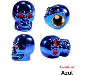 AUTCOAT 4Pcs/Set Universal Car Skull Style Antirust Copper Core Motorcycle Bike Car Wheel Tyre Tires Valve Stem Caps