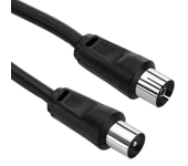 CABLEPELADO Cable Antena TV Macho Hembra Recto | Cable coaxial Antena de TV | Cable Antena TV Compatible televisión, decodificador, Tomas de TV | 75 Ohm | Negro | 5 Metros