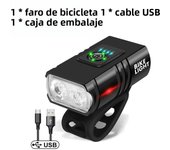 Luz De Bicicleta Frontal 2T6 LED Recargable Por USB 1000LM Lámpara MTB De Montaña Accesorios Para Ciclismo Luz Trasera
