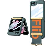 Luxury Wristband Case for Samsung Z Flip 6 3 4 5 Galaxy Z Flip6 Flip5 Flip4 Ultra Thin PC Shockproof Mat Cover Screen Protector