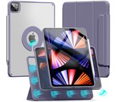 ZOYU For iPad Air 4/5 10.9 Pro 11 12.9 inch Magnetic Case, For iPad Mini 6 10.2 9th 8th 7th Gen Rotate 360°Detachable Back Case