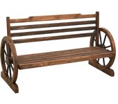 vidaXL Banco de jardín madera maciza de abeto 112 cm