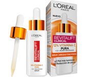 L'Oréal Paris Sérum Facial 12% Pura Vitamina C , Piel más luminosa y poros menos visibles, Reduce las arrugas, la despigmentación y los poros, Revitalift Clinical, 30 ml