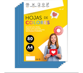 M-Office Folios De Colores A4 80g Para Impresoras y Manualidades, Papel Surtido Para Niños, Paquete Folios Colores Para Tarjetas, Escuela y Proyectos Creativos m-office (500h, Azul)