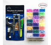 New 80/150/240/360Sets T5 12MM  Plastic Snap Button Fastener + Snaps Pliers Sewing Tool Kit Press Machine For Baby Kids Clothes