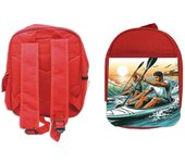 MERCHANDMANIA PACK MOCHILA ROJA Y ESTUCHE deporte playa kayak amigos competicion school material