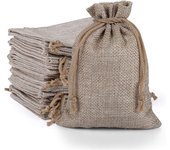 Bolsa de regalo de 24 uds, bolsas de cuentas de joyería, bolsas de lino de yute, calendario de Adviento, decoración de boda, Navidad Natural