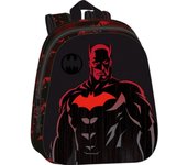 SAFTA - MOCHILA 3D BATMAN 33x27 cm - Mochila con Asas Ajustables y Espalda Ergonomica - Mochila con Compartimientos con Cremallera - Mochila Diseño Único y Licencia Oficial By BATMAN