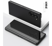 Smart Mirror Flip Magnetic Case for Samsung Galaxy Z Fold 5 4 3 Electroplated Case Screen Stand Leather Full Case