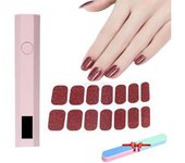 Pegatinas de uñas de gel con kit de luz ultravioleta, pegatinas de uñas de gel ultravioleta, kit de pegatinas de uñas de gel para bricolaje, tiras de uñas de gel semicuradas, fáciles de aplicar y quitar (07)
