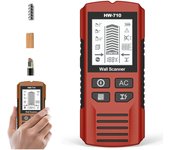 Detector de metales y paredes portátil multifuncional, escáner 5 en 1 para detectar vigas, cables y tuberías, pantalla LCD, apto para detectar metales, cables y madera (plateado)