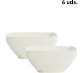2/6/12pcs Large size plastic beige square bowl reusable household plastic tableware can be used for soup noodles oatmeal salad