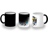 MERCHANDMANIA TAZA MÁGICA One piece logo calavera barco pirata luffy magic mug