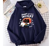 Cartoon Cat Slogans Are Urgent And Useless Mens Hoodie Comfort Versatile Hoody Leisure Personality Sweatshirt Home Fashion Tops