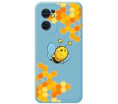Funda Silicona Líquida Azul para Oppo Find X5 Lite 5G diseño Abeja Dibujos