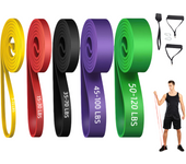 Set Of 5 Pull Up Resistance Bands Assist Exercise Workout Band Set For Fitness Strength Weightlifting And Powerlifting- Stretch Mobility Assistance Ba