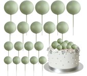 20 Pcs Ball Cake Topper Decorations Mini Balloons Cake Topper Sticks Orange Balls for Wedding Birthday Aniversary Cake Decoratio