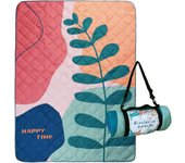 Mantas de picnic impermeables Exclusivos Mezclas de 3 Capas, 60x80 pulgadas, Manta de Playa Grande a prueba de Arena, Manta plegable para exteriores para acampar sobre césped, Tapete de Picnick