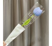 1PC Tulip Knitting Flower Woven Tulips Single Flower Bouquet Wedding Decoration Graduation Gifts Hand Crochet Fake Floral