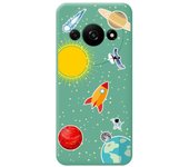 Tumundosmartphone Funda Silicona Líquida Verde para Xiaomi Redmi A3 diseño Espacio Dibujos