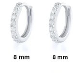 ANENJERY Multi-Size Single Row Zircon Hoop Earrings for Women Men Trendy Simple Silver Color Small Huggies серьги pendientes
