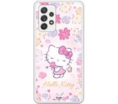 Funda original compatible con Samsung Galaxy A52 - Hello Kitty Delicate Flower
