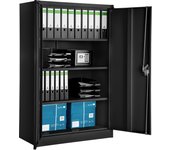 Tectake - Armario archivador con cierre de seguridad y 4 alturas 140 x 90 x 40 cm  Armario archivador con cierre de seguridad y 4 alturas  Estantes ajustables en altura individualmente  Fácil de montar, soporte estable  Acero de alta calidad