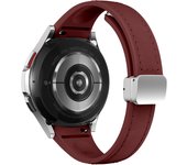 Slim Leather+Silicone strap for Samsung Galaxy Watch 6 4 Classic 46mm 47mm 40mm Magnetic bracelet Galaxy Watch 5 Pro 45mm bands