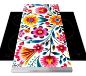 APCym Tabla deslizante con Ruedas para Robot de Cocina Thermomix, Monsieur Cuisine, Mambo, Aldi, Lidl, Tamaño 60x30cm MODELO FLORES