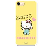 Funda original compatible con iPhone 7 o IPhone 8 o SE 2ª con un diseño de Hello Kitty fondo amarillo