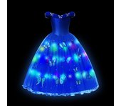 2025 Evening Party Girls LED Lights Elsa Anna Kids Princess Dress Coslplay Halloween Luminous Prom Gowns