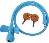 Cerradura de cable de bicicleta, cerradura de cable con Llaves, cerradura de bicicleta cubierta de silicona para niños cerradura de cable de dibujos animados (Azul)