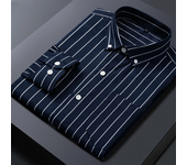 Men's Striped Shirts Formale Casual Printed Plaid Shirt Long Sleeve Slim Fit Botton Down Male Office Business Dress Shirt M-5XL