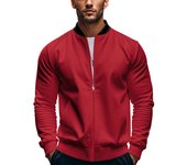 Nueva chaqueta de otoño para hombre, con cuello alto, color liso, deportiva, informal, con cremallera, de manga larga, abrigo para hombre