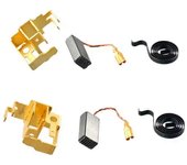 6 piezas de Carbonero y soporte y Conjunto de Resort para reemplazo GWS6-cepillos accesorios de amoladora angular Negro