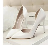Women Party 7.5cm 10.5cm High Heels Office Patent Leather Pumps Lady Stiletto Low Heels Scarpins Cutout Elegant Orange Red Shoes