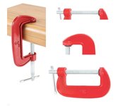 3PCS Clamps Set C Clamps Durable Jaw Opening Industrialize Throat Depth Hold a Metal Workpiec Woodworking Gluing Welding Cutting