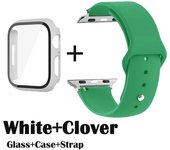 Glass+Case+Strap for Apple Watch Band 42mm 44mm 41mm 40mm 38mm 45mm 49mm Screen Protectors for Apple IWatch Series 8 7 6 SE 5 4