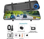 QOZ 4K WIFI Mirror Dash Cam Smart Driving Assistant ADAS & BSD with External GPS Support Monitor Night Vision 24H Parking