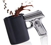 Taza de café de Cerámica novedosas, Taza de café con pistola personalizada, Taza de Agua with Mango De Pistola 3D, Gift de Broma novedoso Perfecto