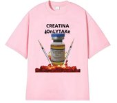 I Only Take Creatine Fun Gym Meme Pattern T-shirt Women's Retro Casual Short Sleeve Tshirt Women's Fashion T-shirt Top