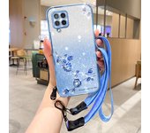 Luxury Lanyard Golden Light Shimmer Silicone Case for Samsung Galaxy M54 53 M52 M51 M31 M32 M33 M15 M14 F54 F14 F13 M13 S Cover