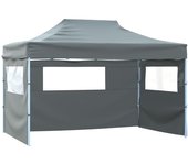 vidaXL Carpa Plegable Profesional con 3 Paredes Acero Celebraciones Color Antracita,  Azul,  Blanco y mas
