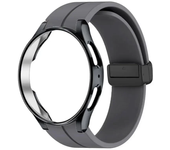 Original Silicone Strap For Samsung Watch 5/4 40 44mm Watch 5 Pro 45mm Magnetic Buckle Band+Case Galaxy Watch 4 Classic 42 46mm