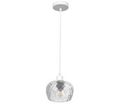FABRILAMP Colgante Estela 1xe27 Blanco 13x13 Cm Tulipa Cristal Transparente - Diseño Moderno