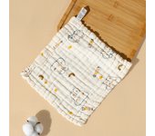 Toalla cuadrada de seersucker de algodón puro de alta densidad, seis capas, lavada, pañuelo pequeño, toalla absorbente, babero estampado para bebés y niños