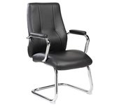 Rocada | Silla Sin Ruedas Oficina | Silla Escritorio | Silla con Reposabrazos Acolchados | Silla de Conferencia con Base Metálica | Negro | Cómoda y Elegante