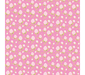Papel Pintado Floral Florecitas en fondo rosado