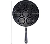 Sartén antiadherente para panqueques para un desayuno perfecto, sartén antiadherente de dibujos animados de siete agujeros fácil de limpiar para el desayuno en casa, sartén para freír, sartén para hornear, sartén de artefacto