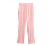 PB&ZA2024 autumn new women's fashionable temperament slim fit tight corset style top high waisted flared pants set